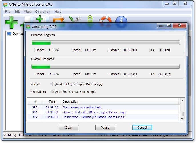 Click to view OGG to MP3 Converter 6.1.9 screenshot